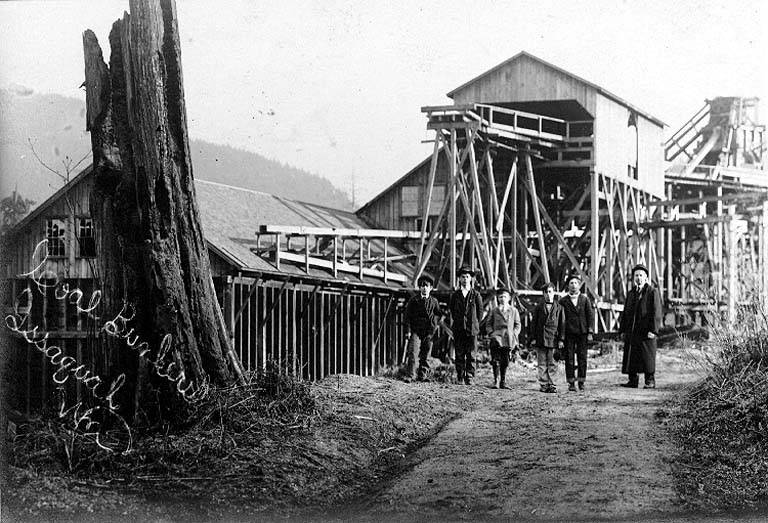Coal bunkers in Issaquah, Washington, circa 1910