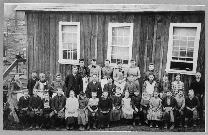 Students and teachers at Maple Valley School, circa 1891