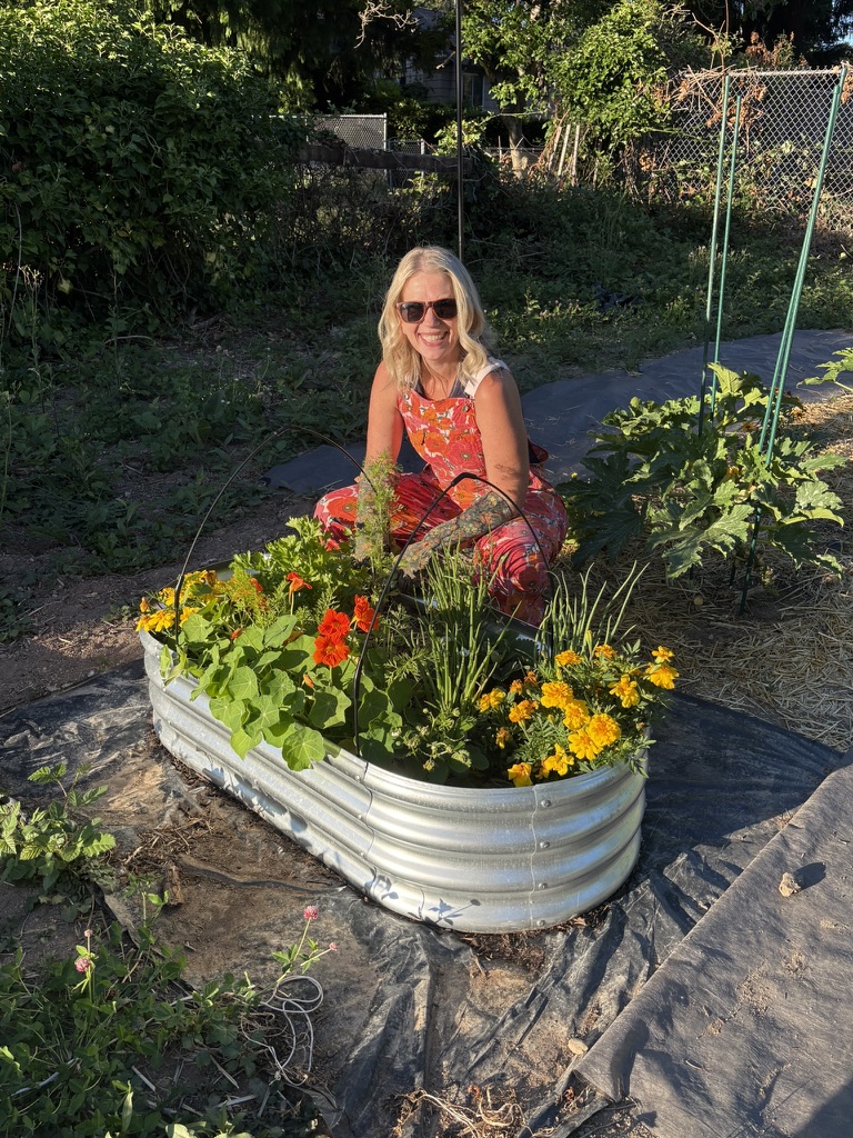 Tanya in her garden