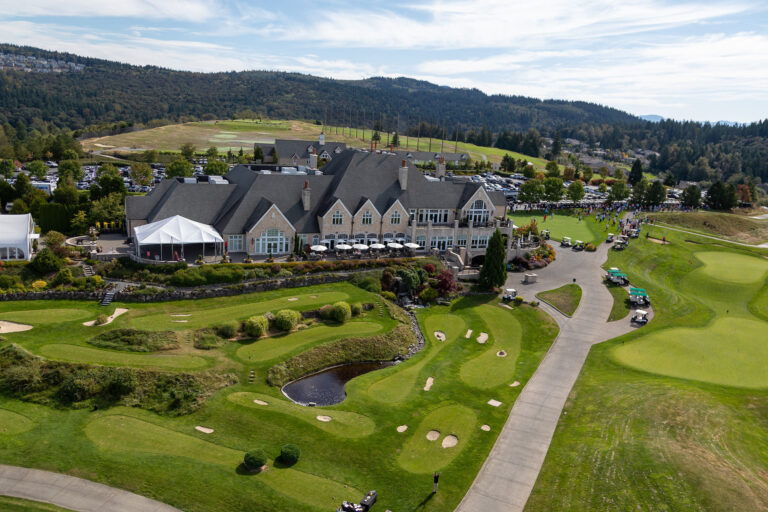 Clubhouse at The Golf Club at Newcastle from above